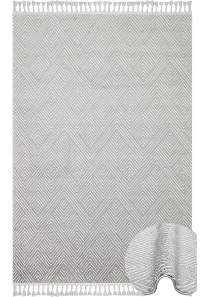 Naxxar Gri Geometrik Mikropolyester Makine Halısı