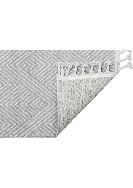 Naxxar Gri Geometrik Mikropolyester Makine Halısı