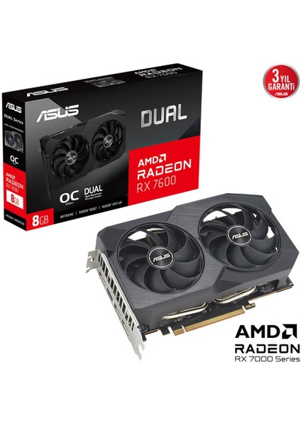 DUAL-RX7600-O8G-V2 8gb Gddr6 HDMI Dp 128BIT