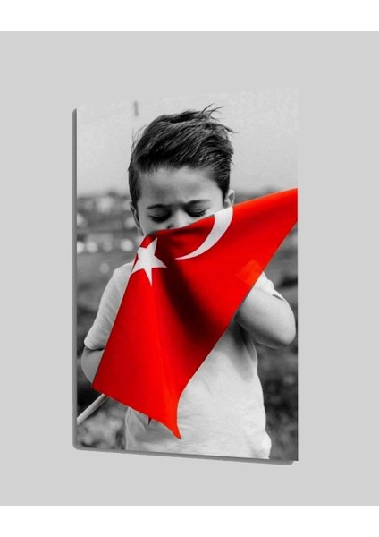 Bayrak ve Çocuk Cam Tablo