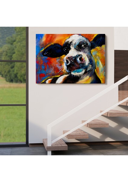 Inek Portresi Modern Sanat Dekoratif Kanvas Duvar TABLO-6521 fırsatları