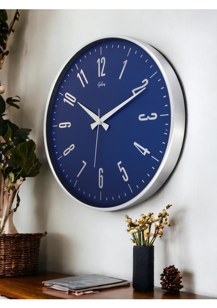 717-G-1 Serisi Eskitme Metal Görünümlü Sessiz Akar Modern Duvar Saati 40 cm