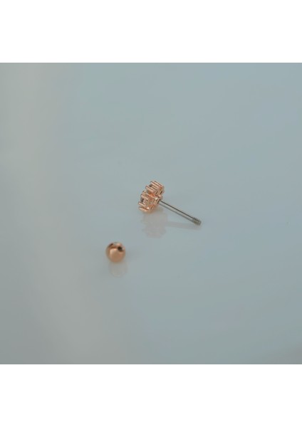 Mini Rose Çiçekli Tragus Helix Piercing Kıkırdak