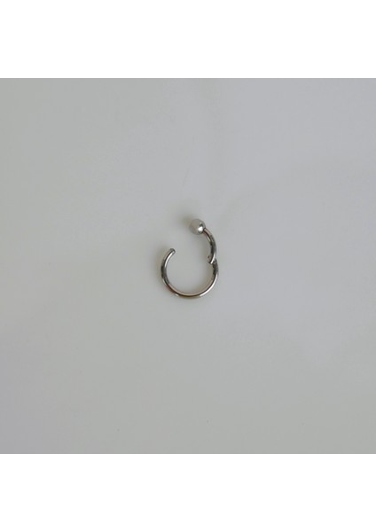 316 L Çelik Küçük Topçuklu Düz Halka Göbek Piercingi 8 mm Silver Renk modelleri