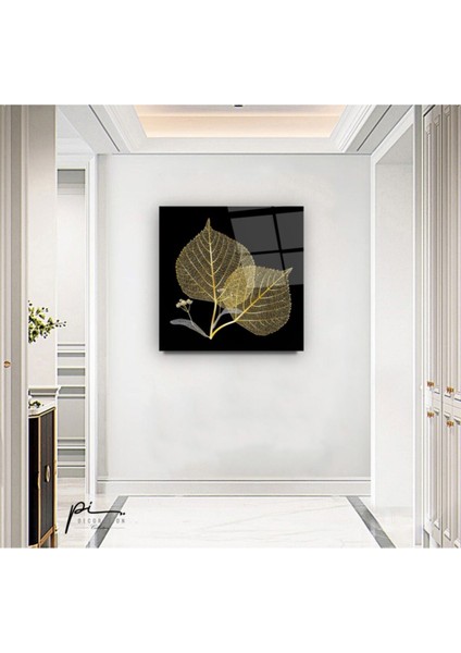 Gold Yaprak Cam Tablo