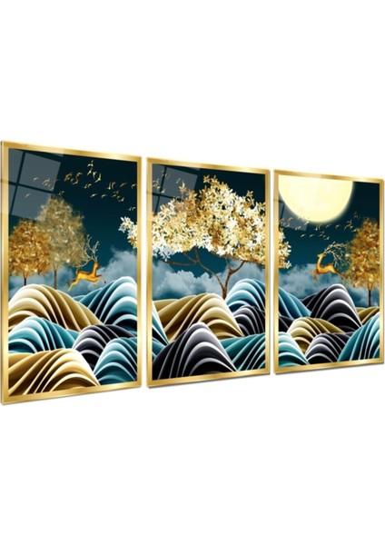 Gold Geyikler Triple Cam Tablo fiyatları