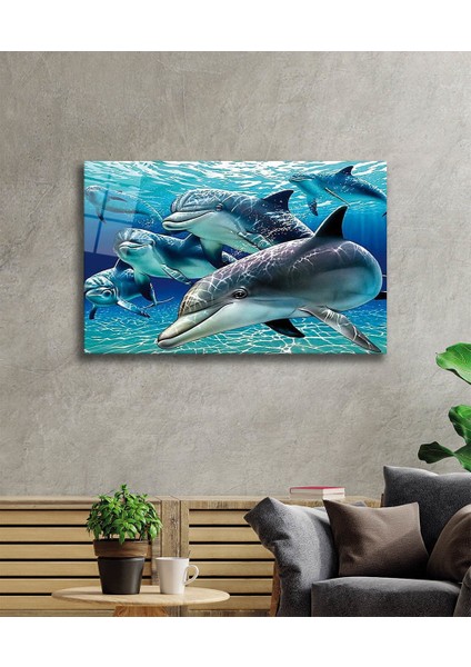 Yunus Balığı Cam Tablo Dolphin
