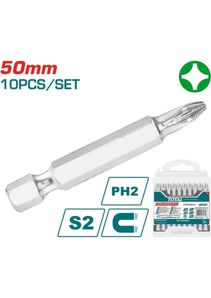 Darbeli 50 mm Ph 2 Bits Uç - TAC16PH223