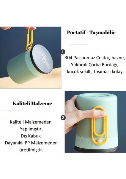 Clıp Soup Cup - Çorba - Yoğurt ve Yulaf Saklama Kabı -450 Ml.