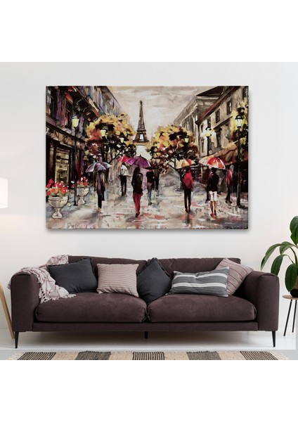 Fransa Paris Eyfel Manzara Manzaralı Dekoratif Duvar TABLOSU-3634