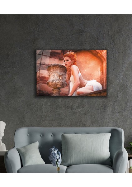 Kadınlar Romalı Kadın Cam Tablo