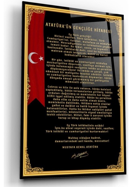 Gençliğe Hitabe Cam Tablo