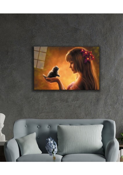 Kadınlar Masalsı Çizim Ninni Perisi Cam Tablo fiyatları