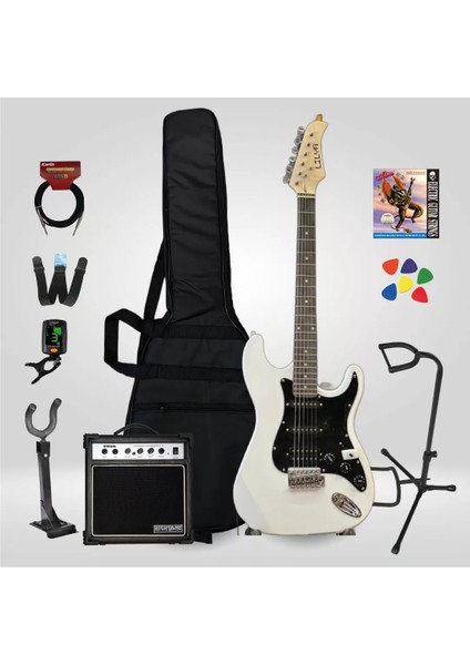 Lilya Hss Elektro Gitar Seti Beyaz - Set2