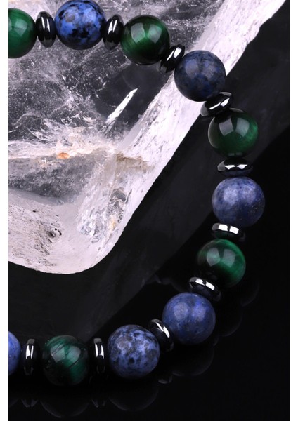 Kaplan Gözü - Dumortierite Doğal Taş Tasarım Bileklik modelleri