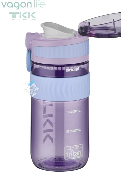 Tkk 550 ml Rahat Içim U Ağızlı Bpa Içermeyen Taşıma Kulplu Tritan Su Matarası FFTKK1016-550 ml fiyatları
