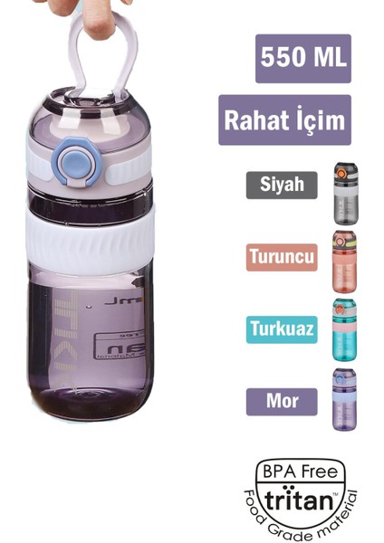 Tkk 550 ml Rahat Içim U Ağızlı Bpa Içermeyen Taşıma Kulplu Tritan Su Matarası FFTKK1016-550 ml modelleri