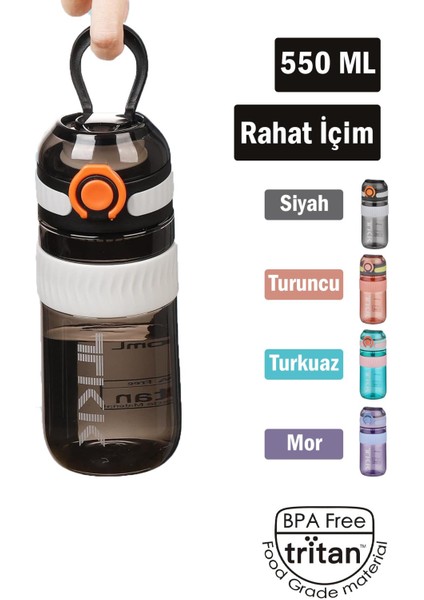 Tkk 550 ml Rahat Içim U Ağızlı Bpa Içermeyen Taşıma Kulplu Tritan Su Matarası FFTKK1016-550 ml modelleri