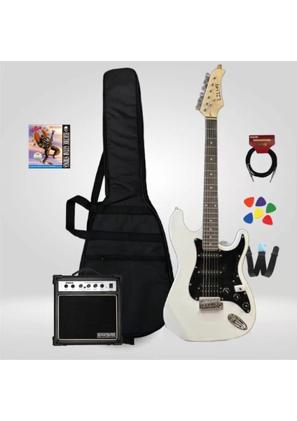 Lilya Hss Elektro Gitar Seti Beyaz - Set3