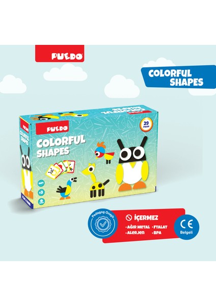 Colorful Shapes / Yaratıcı Eğlenceli Oyuncak / Renkleri & Şekilleri Öğreten Oyun / 29 Parça / +3 Yaş