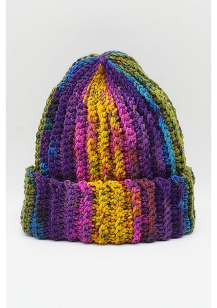 Hand Made Rainbow Hat Crochet Bere