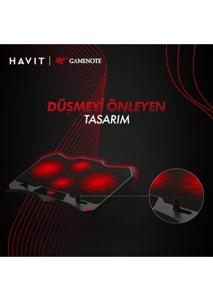 Gamenote F2081 Cooling Pad Rgb Gaming Laptop Soğutucu - Ayarlanabilir 2 Büyük Fan 2000RPM indirimleri