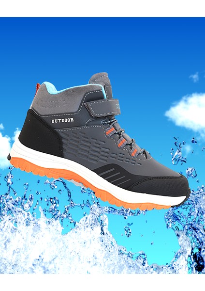 1767 Anatomik Tabanlı Bantlı Çocuk Trekking Spor Bot - NKT01767-GRI-33