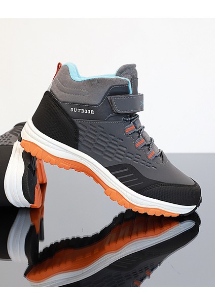 1767 Anatomik Tabanlı Bantlı Çocuk Trekking Spor Bot - NKT01767-GRI-33