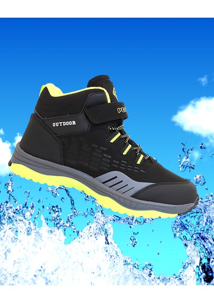 1767 Anatomik Tabanlı Bantlı Çocuk Trekking Spor Bot - NKT01767-SIYAH-34