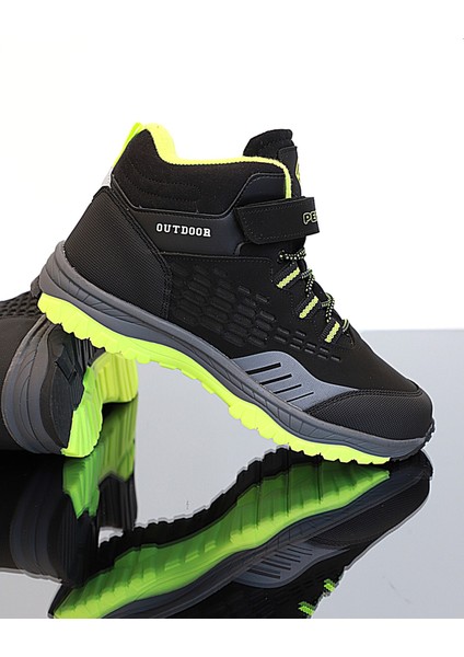 1767 Anatomik Tabanlı Bantlı Çocuk Trekking Spor Bot - NKT01767-SIYAH-34