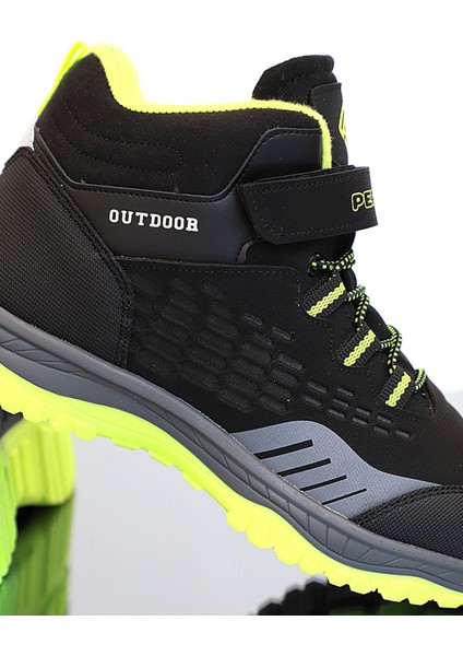 1767 Anatomik Tabanlı Bantlı Çocuk Trekking Spor Bot - NKT01767-SIYAH-34