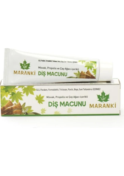 Propolis, Çay Ağacı ve Misvaklı Katkısız Doğal Diş Macunu 100 ml