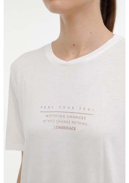 Wl Nova 11CT2009 3pr Ekru Kadın Kısa Kol T-Shirt fırsatları