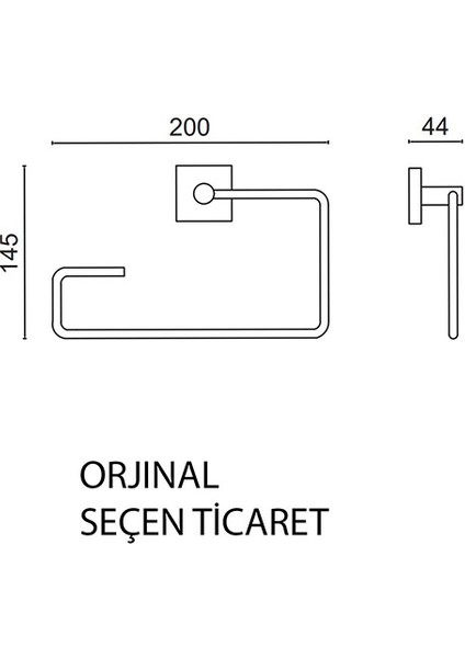 VZ10-008.1 Paslanmaz Pirinç Vizyon Kare Havlulukı Altın Gold fiyatları