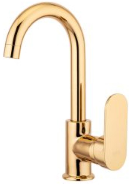 Mercan Kuğu Borulu Lavabo Bataryası - Altın 368A