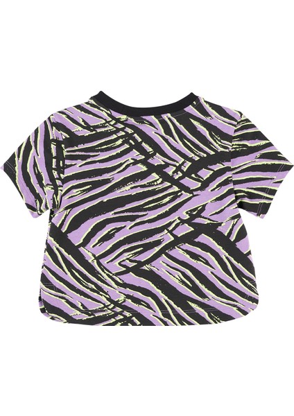 Kız Çocuk Zebra Desenli Kısa Kollu T-Shirt fiyatları