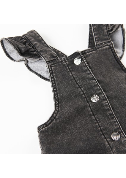 Kız Bebek Kolları Fırfırlı Denim Salopet modelleri