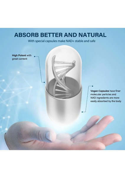 Vivalifer Liposomal Nad+ Nmn Nad+ 500 mg With Tmg 250 mg For Ultra Max Enhanced Absorption Promotes Anti-Aging Energy And Brain Function – 120 Kapsül