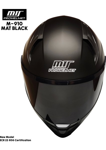 M-910 Mat Siyah Güneş Vizörlü Kask (Siyah Camlı) fırsatları