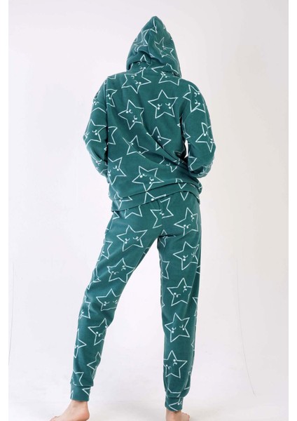 Kadın Polar Düşük Omuzlu Kanguru Cepli Pijama Takım fırsatları