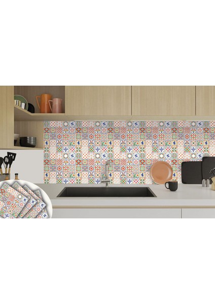 Kendinden Yapışkanlı Modern Karo Desenli Pvc Karo 30X30 cm (11 Adet) 1m2