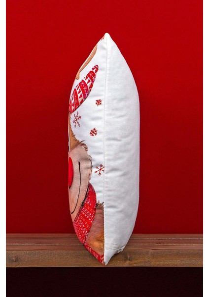 Kırmızı Geyik Yılbaşı Temalı Dijital Baskılı Kırlent Kılıfı -CGH1360 fırsatları