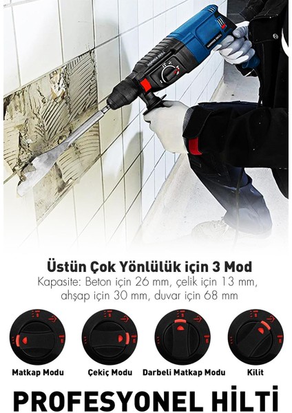 Pro Kırıcı Delici Darbeli Hilti Matkap 2-28MM