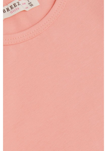 Kız Çocuk Bluz Kolları Tül Detaylı 3-7 Yaş, Somon modelleri