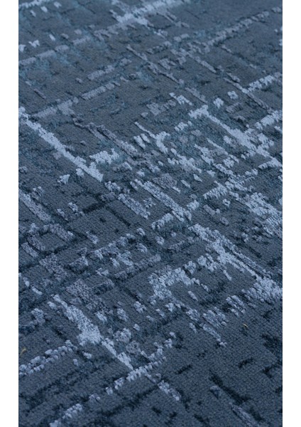 Hamrun Mavi Modern Polyester Makine Halısı