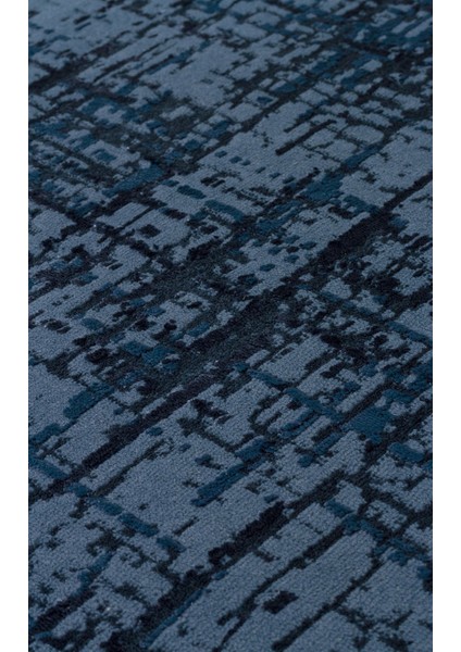 Hamrun Mavi Modern Polyester Makine Halısı