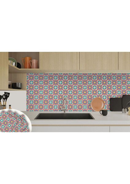 Kendinden Yapışkanlı Kontrast Yıldız Desenli Pvc Karo 30X30 cm (11 Adet) 1m2