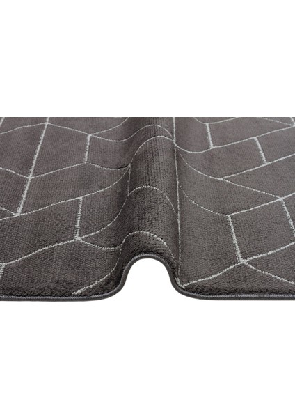 Rabat Siyah Geometrik Mikropolyester Makine Halısı fiyatları