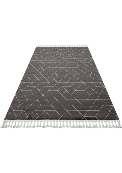 Rabat Siyah Geometrik Mikropolyester Makine Halısı fırsatları