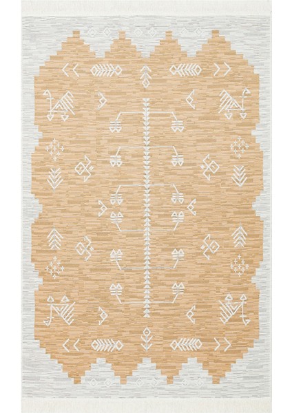 Purgstall Sarı Geometrik Pamuk Makine Halısı fiyatları